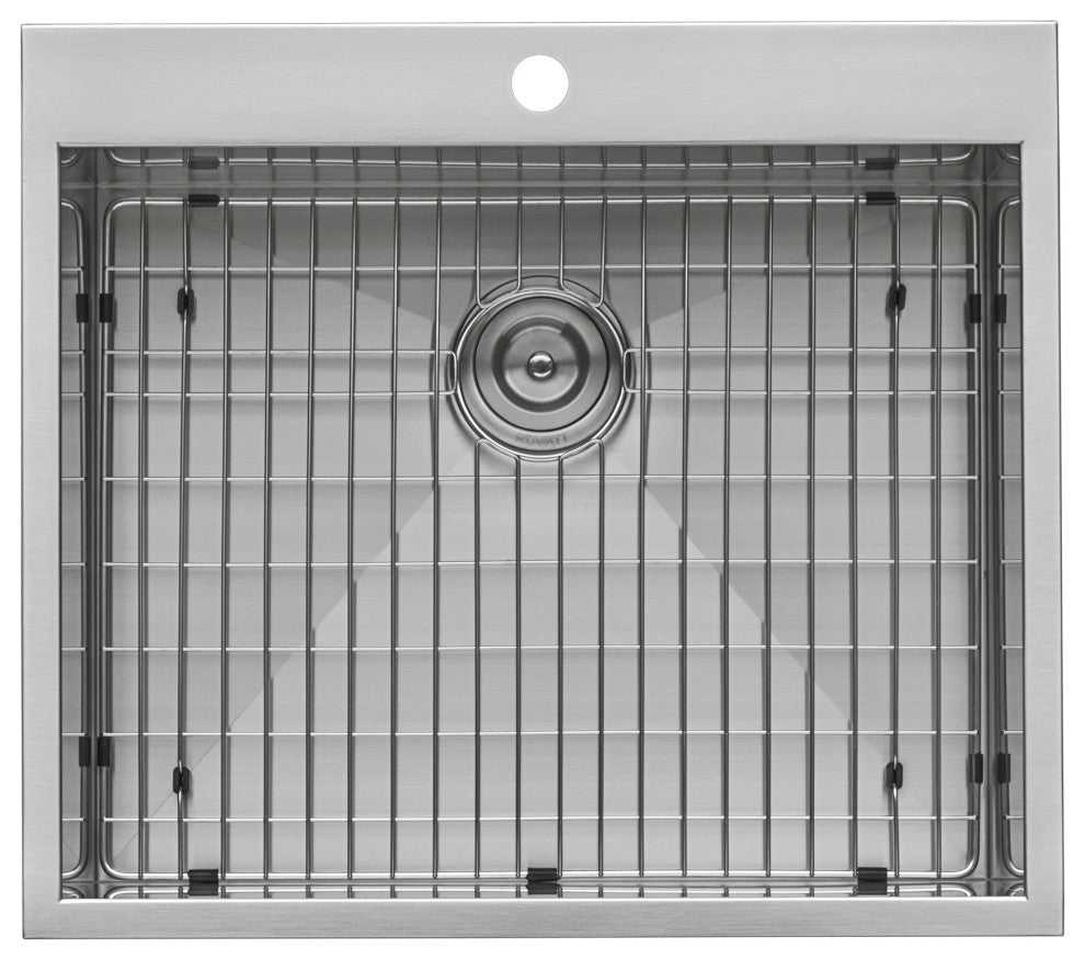 Ruvati RVH8010 Overmount 16 Gauge 25" Single Bowl Kitchen Sink
