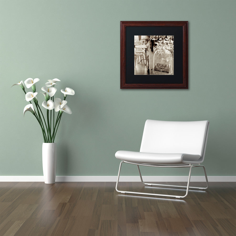 Alan Blaustein 'Lombardy VIII Sepia' Art, Wood Frame, Black Mat, 16x16