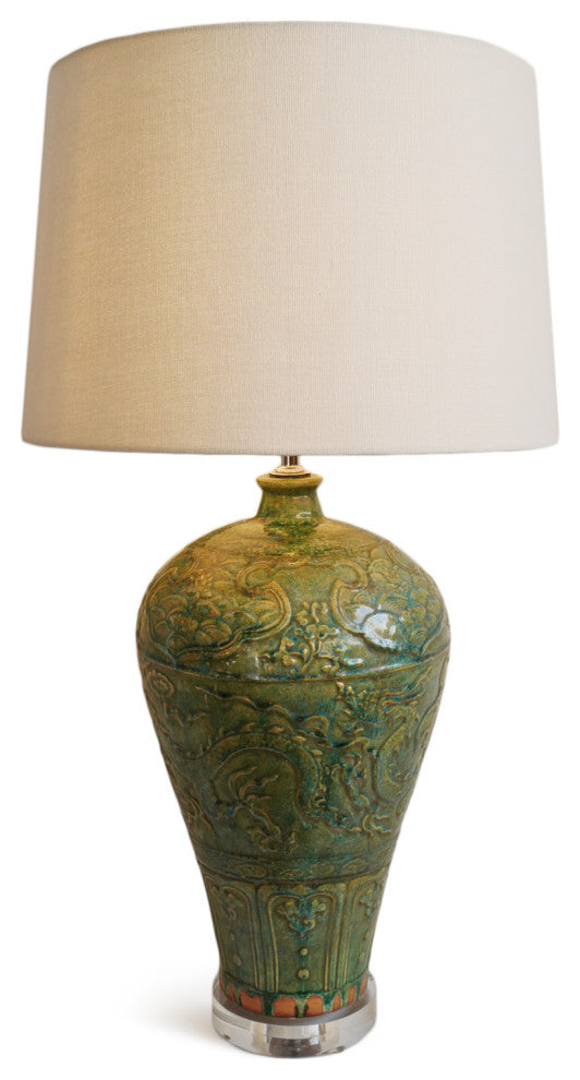Vintage Green Ceramic Table Lamp