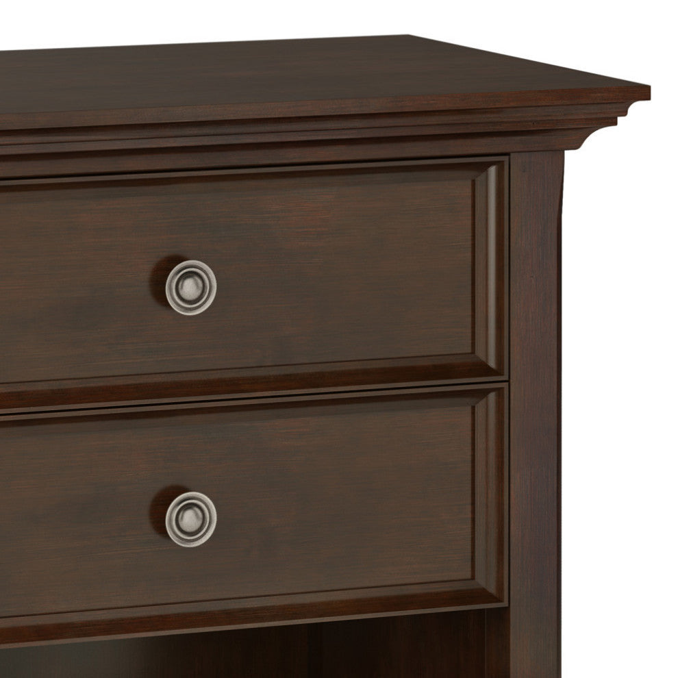 Amherst Solid Wood Bedside Table, Russet Brown