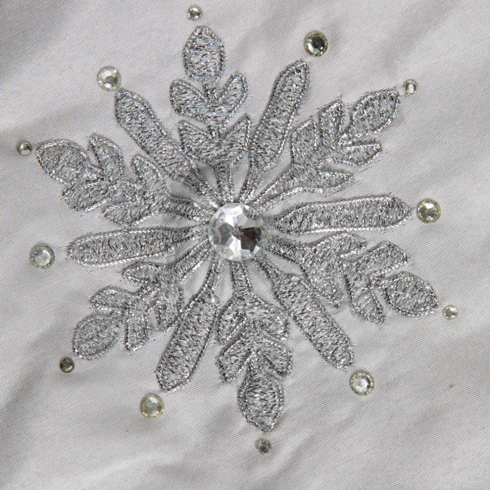Snowflake Christmas Textile Collection , White, 52"