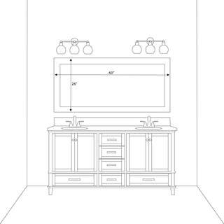 Porter Dark Gray Framed Mirror, 28"x60"