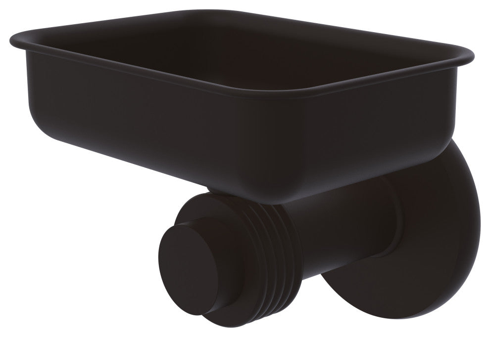 Mercury Wall Mounted Soap Dish with Groovy Accents, Oil Rubbed Bronze