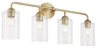 Quorum International 598-4 Charlotte 4 Light 33"W Vanity Light - Matte Black