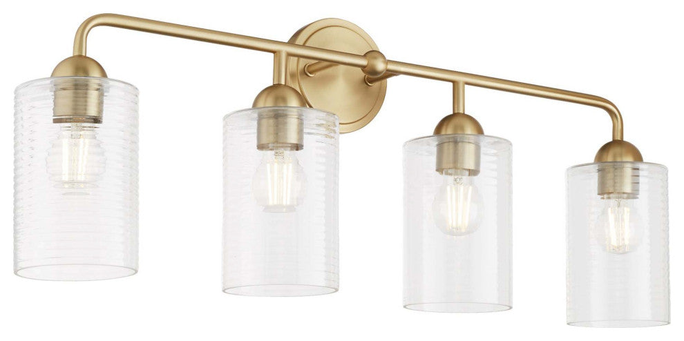 Quorum International 598-4 Charlotte 4 Light 33"W Vanity Light - Matte Black