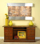 Sunrise Springs water fountain, Brown Marble, Stainless Steel, Square