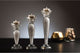 Premium 6"  7" & 9" Crystal Candlestick (3-Piece Set)  Radiant Gems Inside Stem