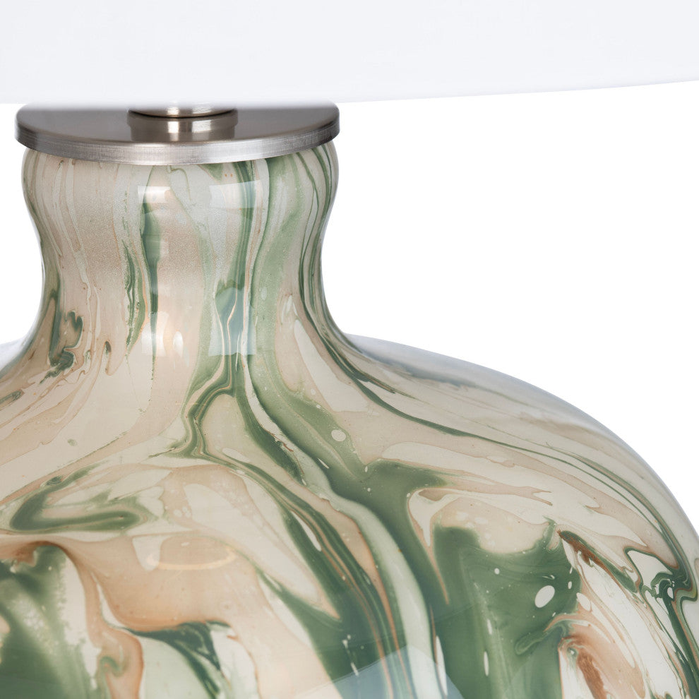 Waverly 27" Glass Table Lamp With Linen Shade