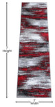 Rylan Collection Abstract Pattern Area Rug-Red - 2' x 7'