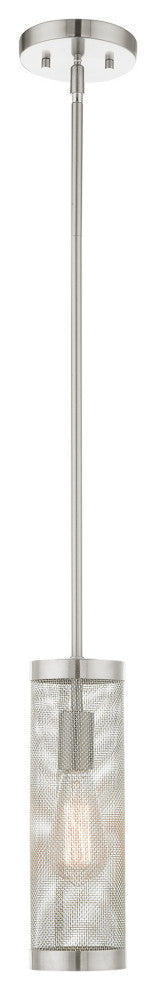 Livex Lighting Industro 1 Light Brushed Nickel Mini Pendant