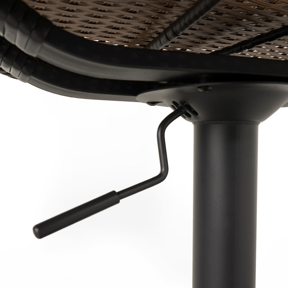 Comfort Airlift Wicker Bar Stools, Set of 2, Espresso Brown