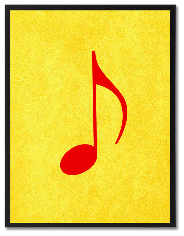 Quaver Yellow Print on Canvas with Picture Frame, 28"x37"