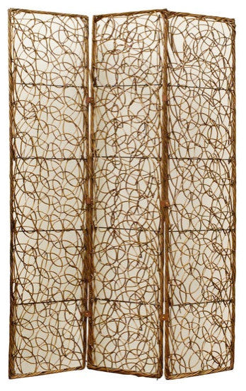 1" x 48" x 63" Brown Wood  Screen