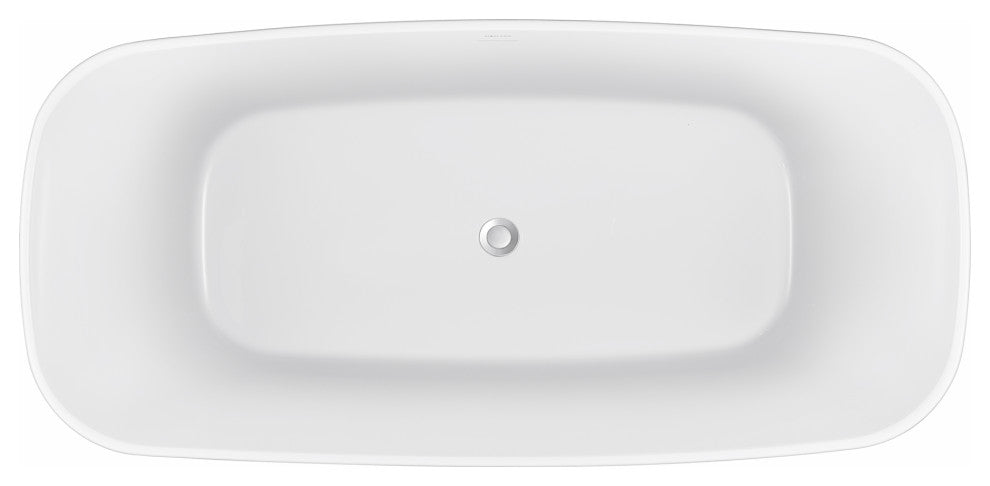59" Acrylic Roll-Top Flatbottom Non-Whirlpool Bathtub, Black