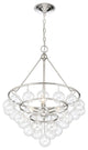 Isla 3-Light Nickel and Glass Contemporary Chandelier