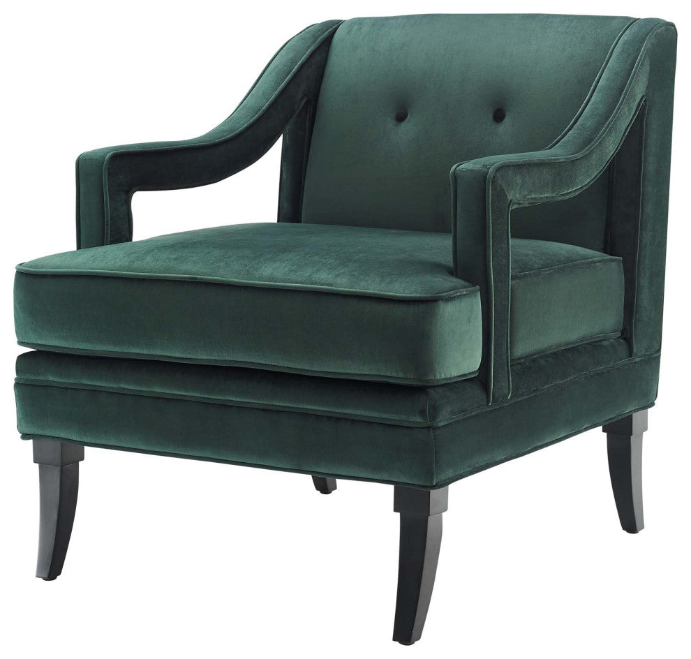 Sofa Armchair Set, Set of 2, Green, Velvet, Modern, Mid Century Hotel Lounge