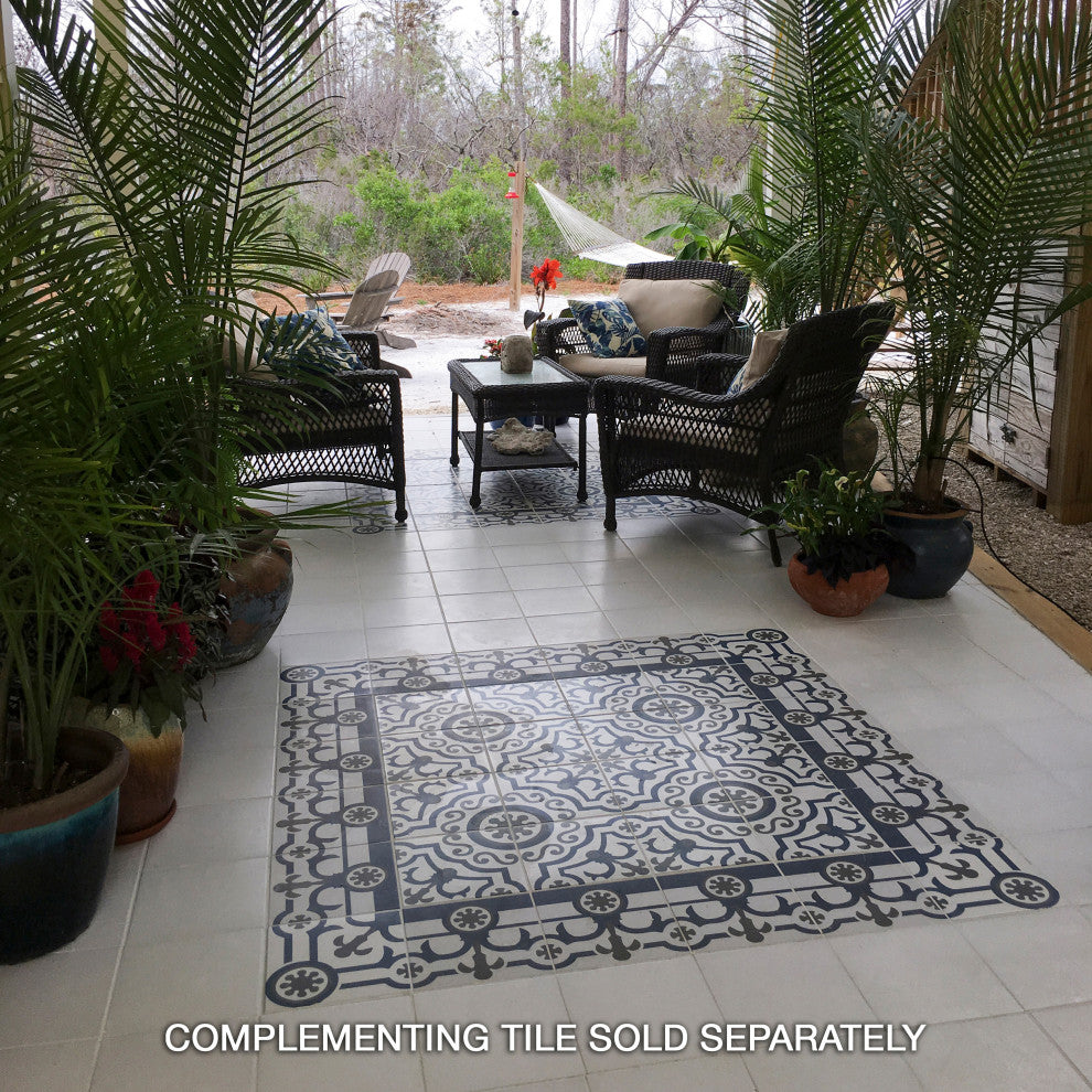 Textile Basic White Encaustic Porcelain Floor and Wall Tile, Plain