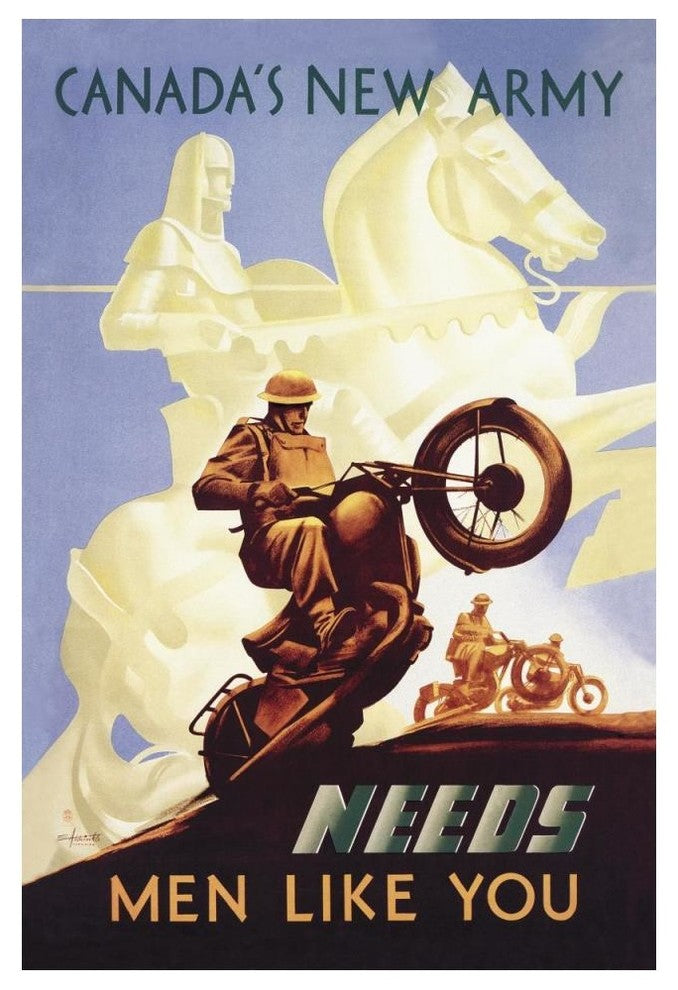 "WWI: Canada's New Army: Men Like You" Paper Print by Eric Aldwinkle, 34"x50"