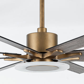 65 in Integrated LED Reversible Antique Gold Ceiling Fan With Remote Control