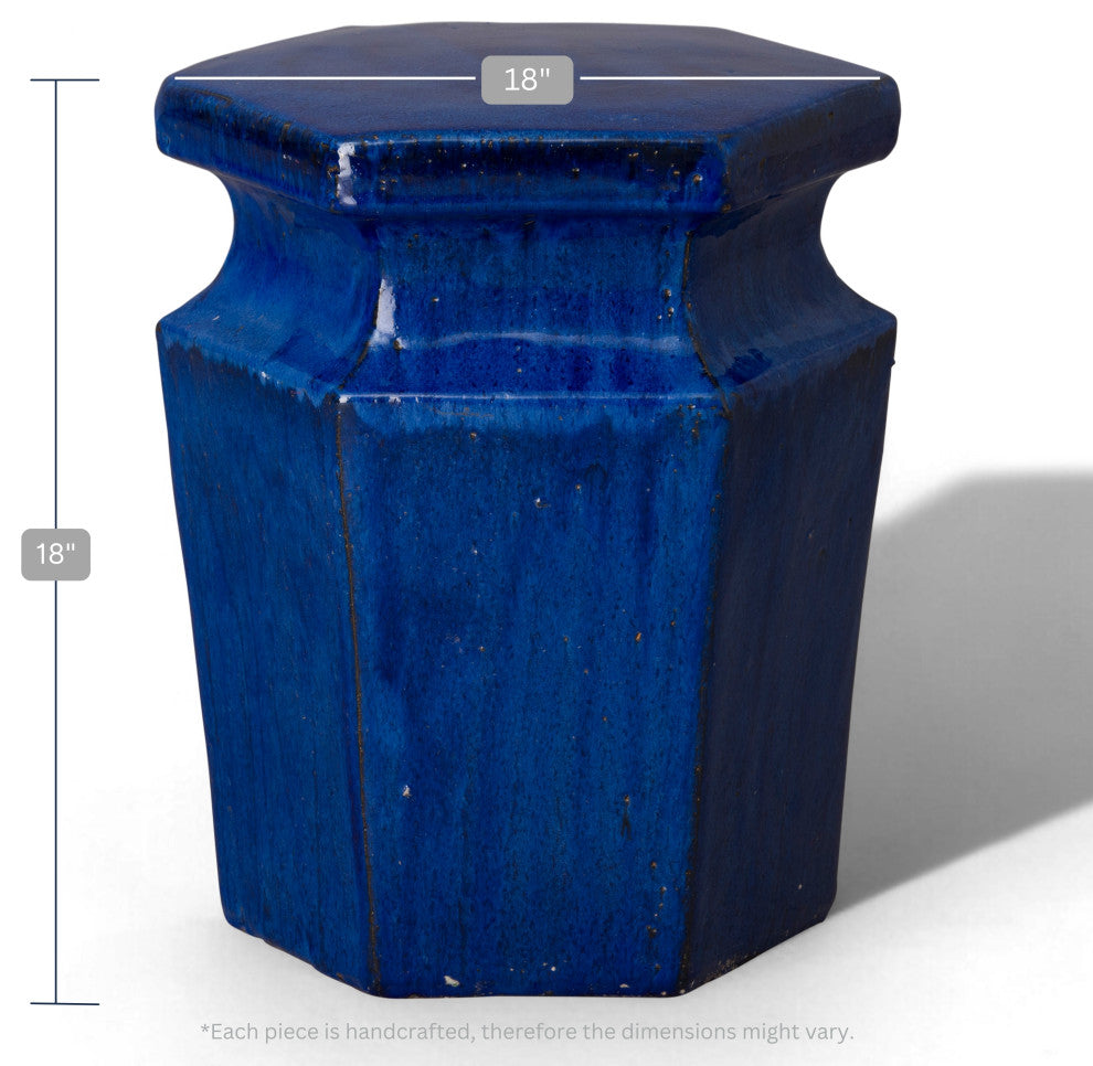 Hex Stool Blue 15x18