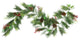 6' Long Needle Pine Red Berry And Pine Cone Artificial Christmas Garland, Unlit