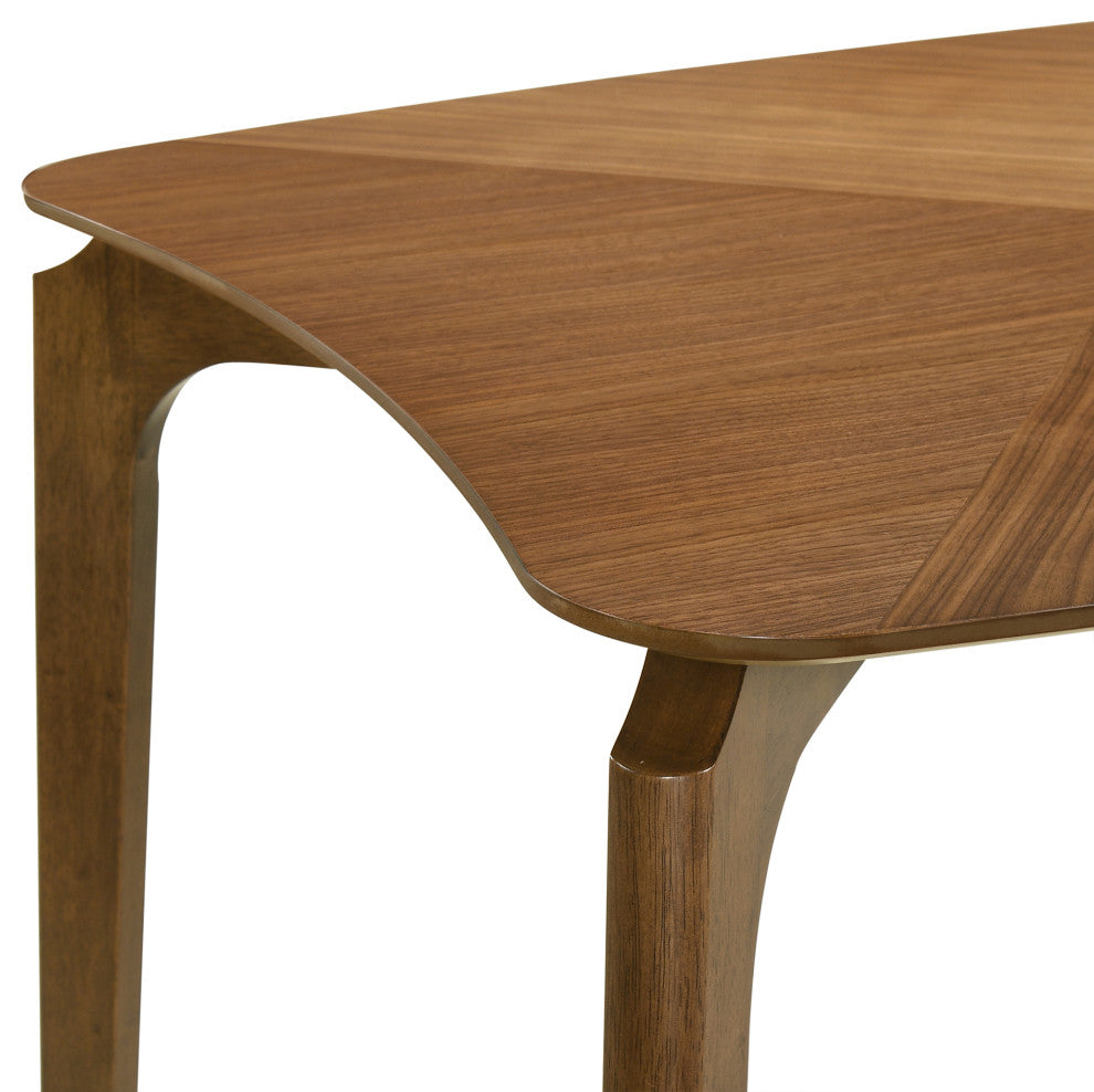 Kalia 7-Piece Wood Dining Set, Walnut Finish With Charcoal Fabric