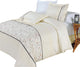 100% Cotton Anna Embroidered Duvet Cover Set, King/Cal King