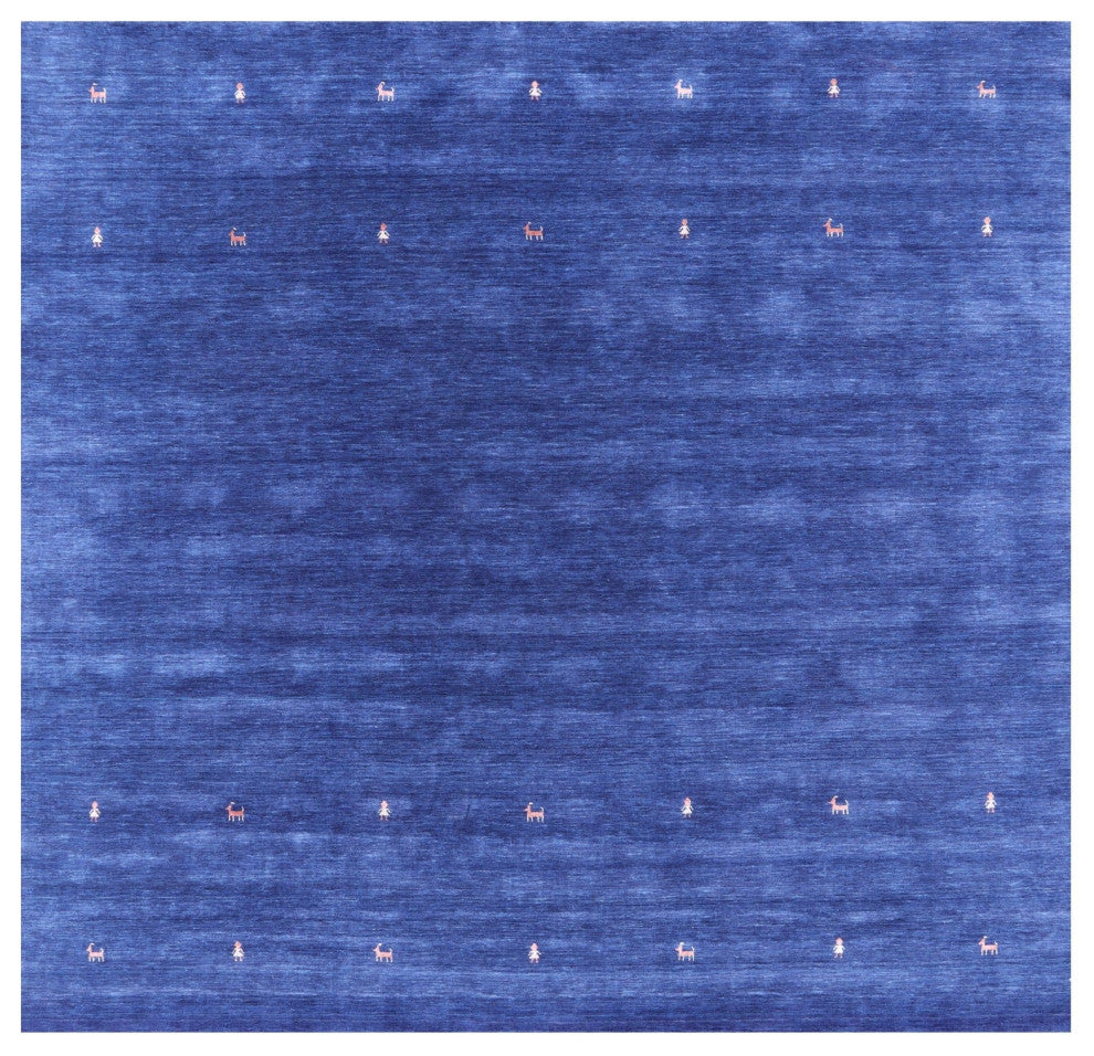 10' Square Handmade Persian Gabbeh Wool Rug - Q15044