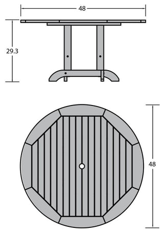 Sequoia 48" Round Dining Table, Harbor Gray