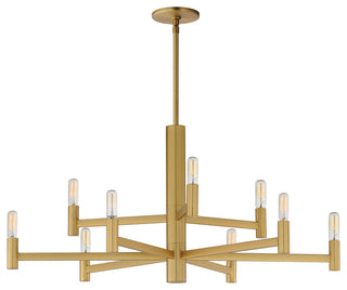 Maxim 21369 Emana 9 Light 34"W Chandelier - Natural Aged Brass