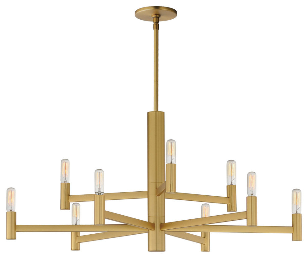 Maxim 21369 Emana 9 Light 34"W Chandelier - Natural Aged Brass