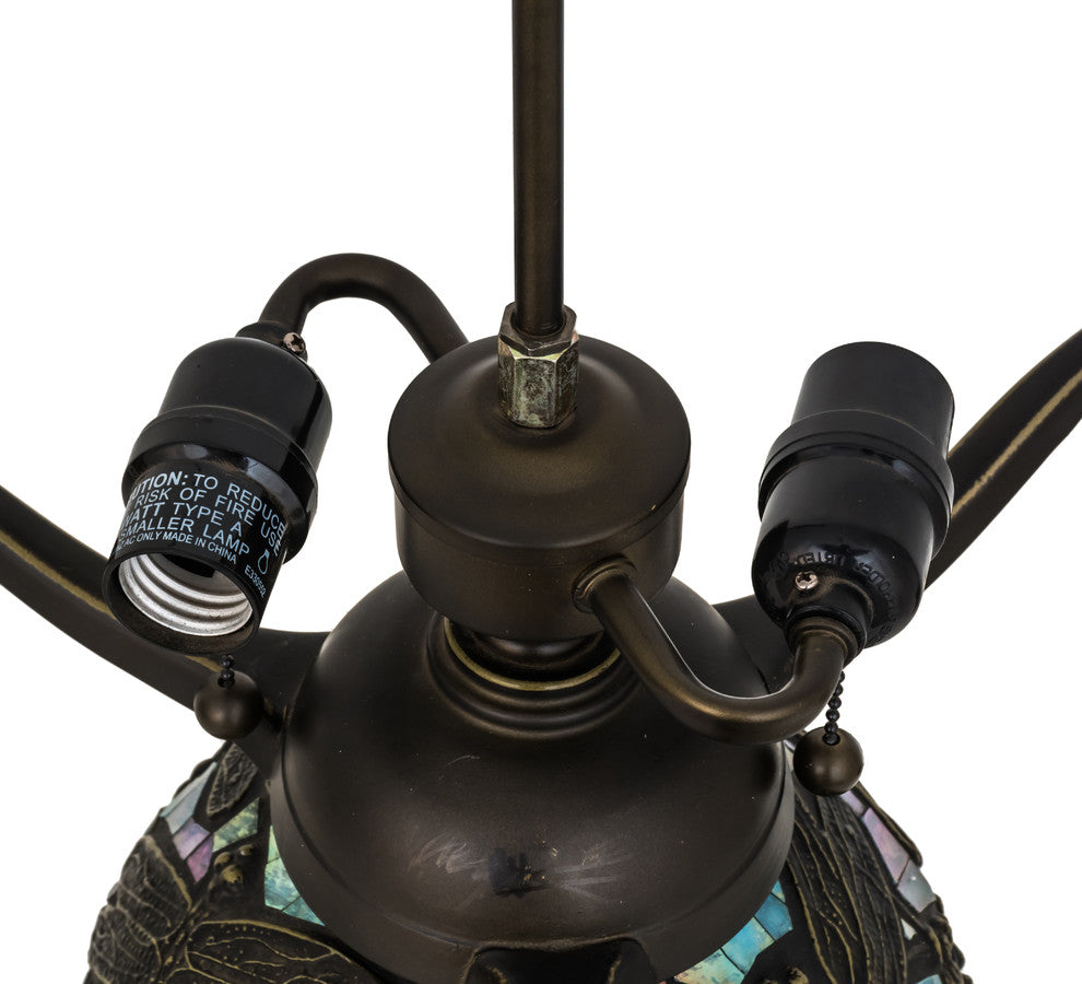16 High Tiffany Hanginghead Dragonfly Cone Table Lamp