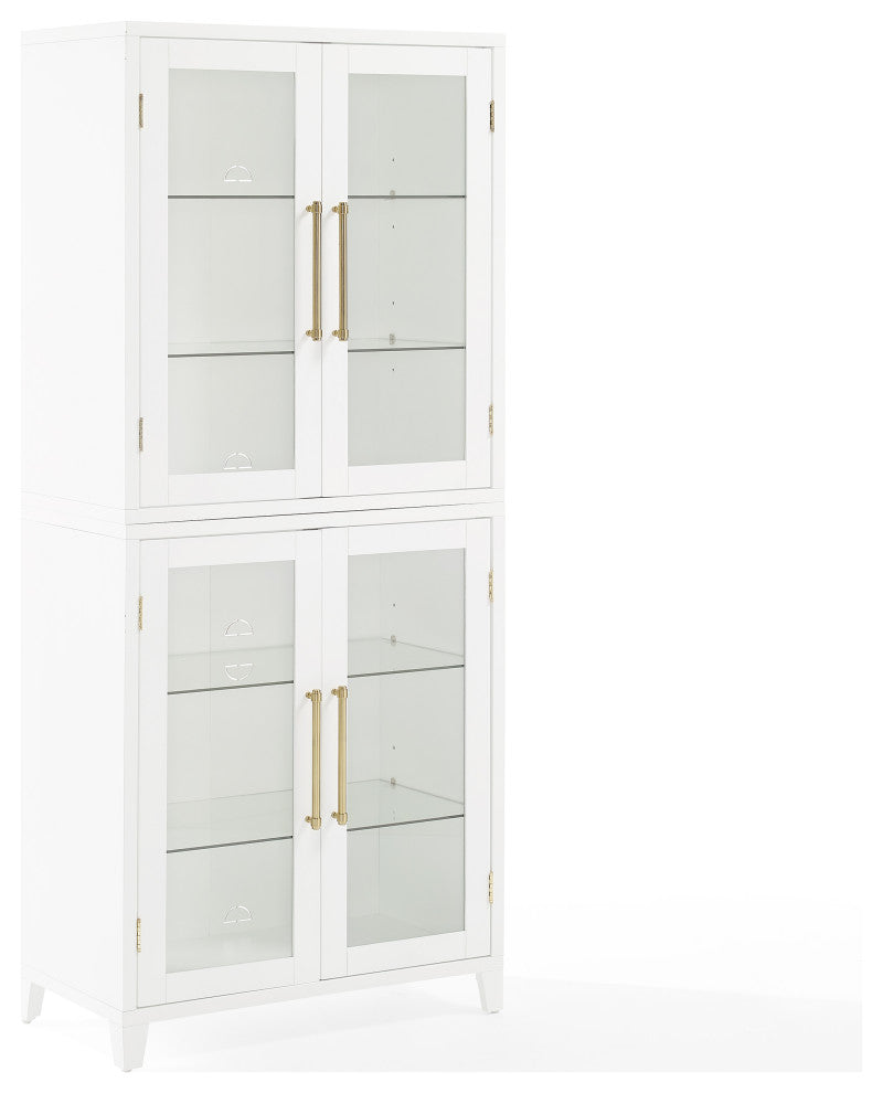 Roarke Glass Door Kitchen Pantry Storage Cabinet