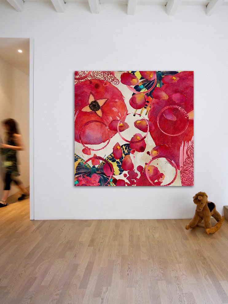 "Pomegranate" Painting Print on Wrapped Canvas