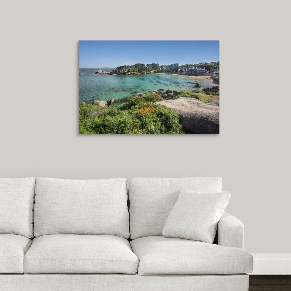 "Plage de Saint Guirec" Wrapped Canvas Art Print, 36"x24"x1.5"