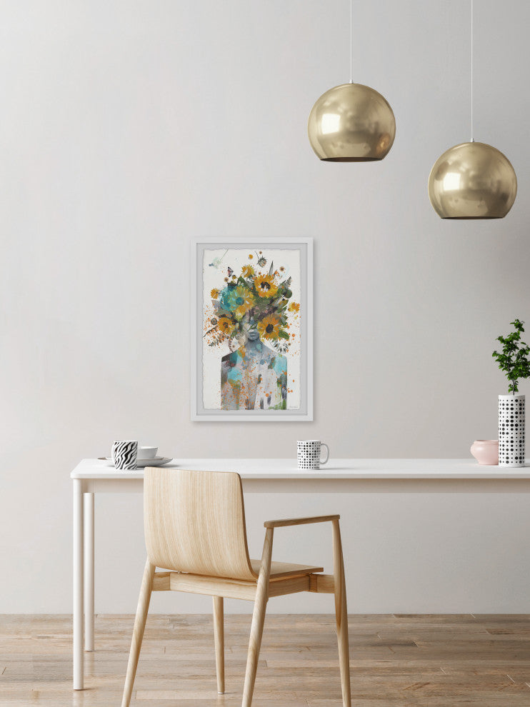 "Sunflower Jewel" Framed Painting Print, 16x24