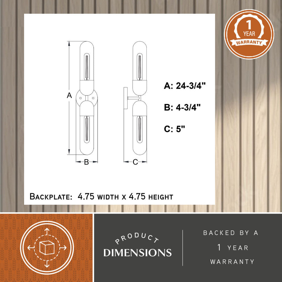 Thalia 24.75" Bath Bar Vanity Light White Glass Shade, Matte Black