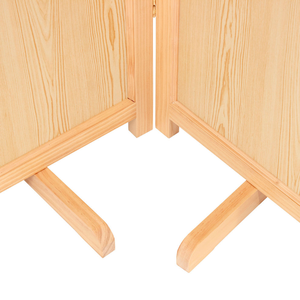 6' Tall Adjustable Shutter Room, Natural, 4 Panel