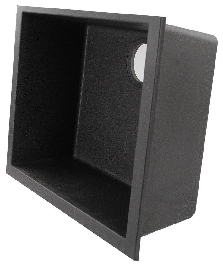 Nantucket Sinks Small Single Bowl Undermount Granite Composite, Black