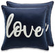 Base With Terry Loop Embroidary Throw Pillow Set of 2, Love