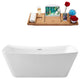 70" Streamline N-542-70FSWH-FM Soaking Freestanding Tub With Internal Drain