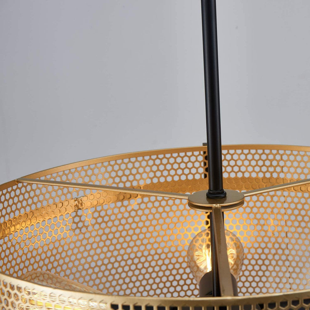5 Light Farmhouse Chandelier Gold Pendant Light Fixture
