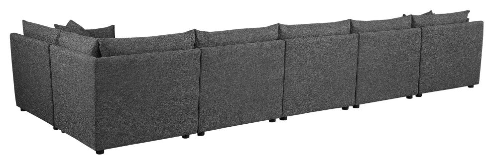 Sasha 6-Piece Upholstered Modular Sectional Barely Black