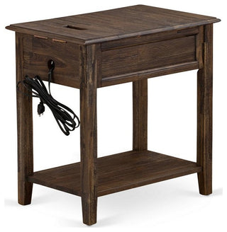 Night Stand, 1 Wood Drawer, Stable, Sturdy Constructed Distressed Jacobean