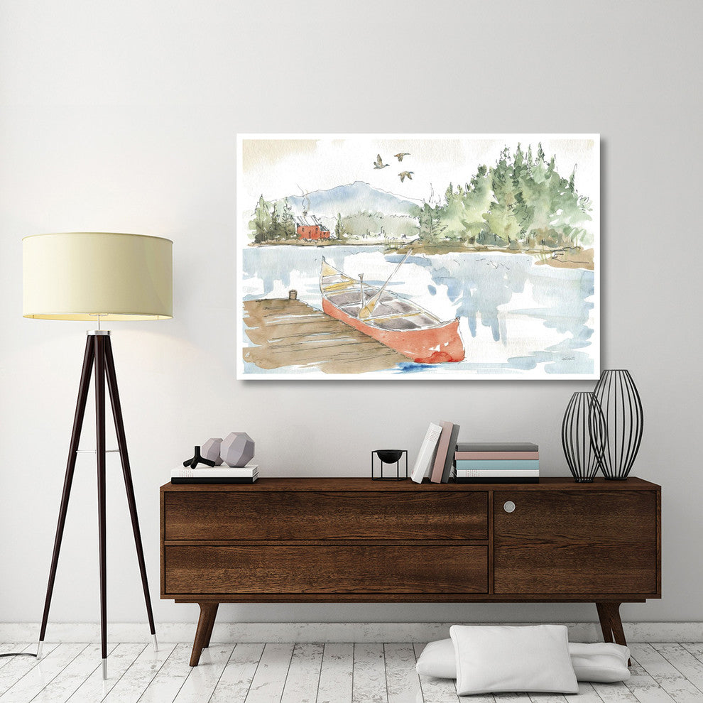 "Lakehouse I Red" Digital Paper Print by Anne Tavoletti, 62"x42"
