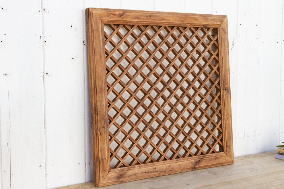 Vintage Farmhouse Lattice Window
