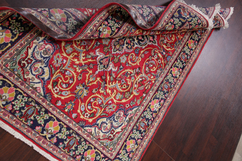 Kashan Oriental Traditional Persian Hand Made Area Rug, Red, 6'11"x4'4