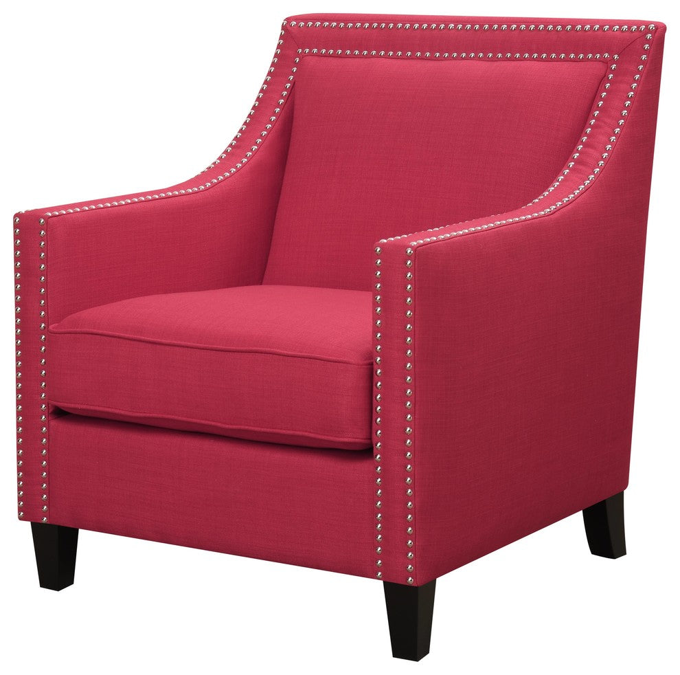 Emery Chair and Ottoman, Berry