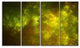 Clear Golden Starry Fractal Sky, Abstract Canvas Art Print, 48"x28", 4 Panels