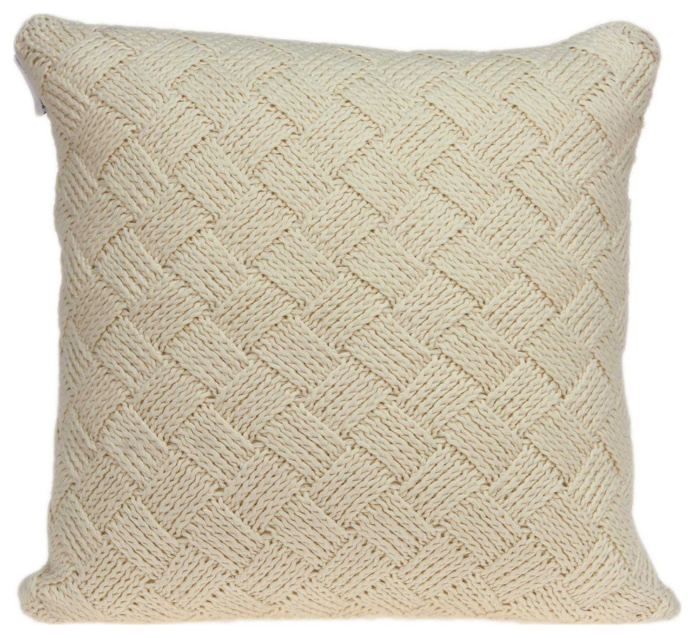 HomeRoots 20" x 0.5" x 20" Beautiful Transitional Beige Accent Pillow Cover